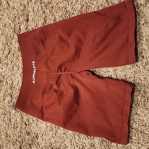 Alphalete Red Biker Shorts